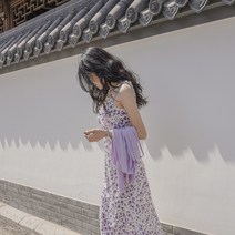 봄 여름 플라워 쉬폰 페이퍼먼츠 뷔스티에 원피스 가디건 롱원피스 세트