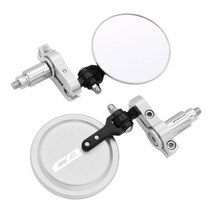 오토바이 라이딩 바이크 사이드 백 미러 용품 부품 혼다 CB125R CB650R CB190R CB250R CB300R CB400 CB500X CB1000R 용 3 인치 라운드, 은
