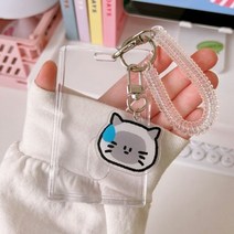 포카홀더 바인더 키링 아크릴 투명 3 인치 Photocard 사진 홀더 카드 문구 용품, cat