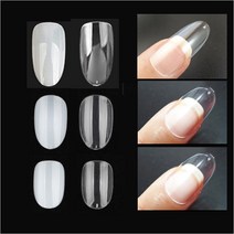 네일팁 인조손톱 아트 작업팁 사이즈 모양, 50개입, 아트오발-투명4호