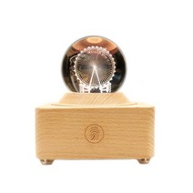 크리스마스 산타 오르골 스노우볼 스노글로브 소년과 소녀를위한 크리스탈 블루투스 오디오, 관람차 회전 블루투스 스피커