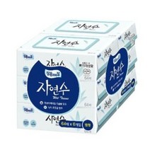 잘풀리는집 자연수 물티슈 캡형, 64매, 6팩