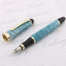 딥펜 만년필 JINHAO 450 조각사의 스크립트 G 펜촉 만년필 둥근 몸체 영어 캘리그라피 펜 팁 서클, Marble blue