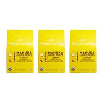 Wedderspoon Manuka Honey Drops 마누카 허니드롭 레몬맛 꿀벌 프로폴리스 목캔디 120g 3개