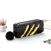 레인보우프렌즈 필통 11Color Option Reversible Sequin Pencil Case for Girls School Supplies Super Big Statione, yellow