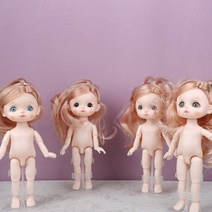 모루인형 털인형 비즈만들기 미니 인형 귀여운 얼굴 112 16cm bjd 짧은 머리 잠자는 돼지 벗은 몸 드레스 패션 인형 여자 선물 diy 장난감, 누드 b2-u-16