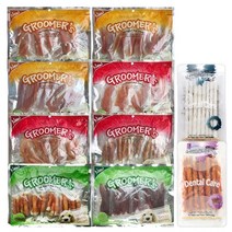 대용량 그루머스 강아지 간식 400g 사사미 개껌, 치킨 우유껌 7P