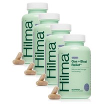 힐마 Gas & Bloating Relief 레몬밤 펜넬 페퍼민트 비건 캡슐 100정 HILMA, 4개