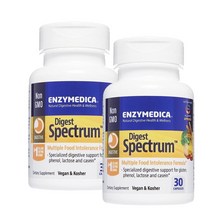 엔자이메디카 아밀라제 프로테아제 리파제 셀룰라제 엔자임 다이제스트 스펙트럼 30 캡슐 Enzymedica Digest Spectrum, 2개