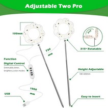 식물성장램프 실내 angel ring led 빛 dc5v usb phytolamp for plant led full spectrum lamp for 실내 묘목 홈, 조정 가능한 두 프로