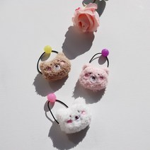 장미공주 여아 어린이 유아동 아기 빅 곰돌이 인형 머리방울 한쌍