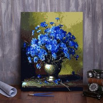 셀프 홈 인테리어 장식 DIY 유화그리기 세트 취미 생활, 파란꽃_60 X 75