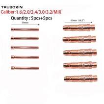 아르곤 용접 TIG 인버터 DC 용접기/장비 1.6mm/2.0mm/2.4mm/3.0mm/3.2mm 텅스텐 콜릿 본체 및 10 개, [01] 1.6MM