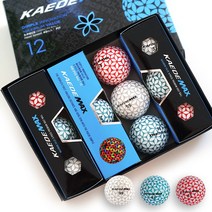 카에데맥스 3피스 3칼라 골프공 12구 세트, 1. 실버 블루 레드 칼라, 1개