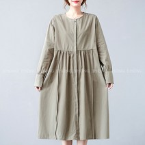 지홍 긴팔 롱원피스 루즈핏 면