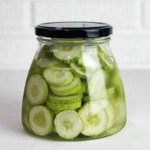 유리병 바이브자 800ml 수제청 잼병 공병 밀폐용기, 철캡-골드