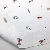 국산 순면 무형광 가제 엠보면 나염 손수건 총20장, 23.도기, 20개