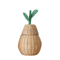 이소품 서양배 라탄 바구니 수납함 소 04844A, 네츄럴, 1개
