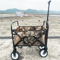 캠핑 웨건 왜건 낚시 카트 튼튼한 접이식 경량 손수레 짐수레 구루마 가성비 수레, 포레스트 브라운 미니 업그레이드