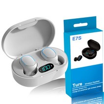 헤드셋 무선헤드셋E7S 무선 블루투스 이어폰 자동 포장 TWS 5.0 미니 For iPhone 11 XR 8 Xiaomi Mi 10 9, 01 White