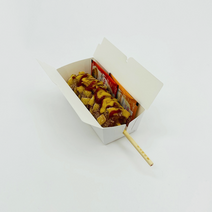 포장대장 핫도그트레이 (원터치덮개형) 600매 150x60x50mm 무지 화이트 핫바 소떡소떡 종이트레이, 핫도그 트레이 (덮개형)