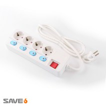 화재 걱정 없는 자동소화 멀티탭 세이브에스 멀티콘센트 과부하차단 4구 개별절전 전선길이 1.5m, 4구 개별절전 스위치형, 1개