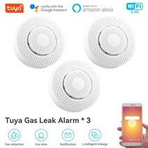 미세먼지측정기 공기질측정기 초미세먼지측정기 tuya wifi 가연성 가스 연기 경보 co2 voc 공기 품질 감지기 모니터 센서 홈 보안 보호 스마트 라이프 앱 제어, 3개