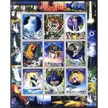 [BKstamp0050외국우표] 키르기스스탄 동물 9종구성 시트1매(2000년)