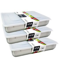키친아트 일품 스텐 용기 6호-1 960ML-3개, 단품