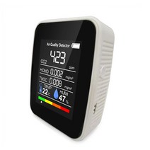 미세먼지측정기 공기질측정기 초미세먼지측정기 air quality detector co2 sensor monitor tester 가스 분석기 co2 감지기 tvoc hcho 온도, 하얀