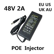 DC 48 V 2A 2000MA 96W POE 전원 공급 장치 어댑터 48 V 볼트 CCTV 보안 감시 POE 인젝터 이더넷 IP 카메라 폰, 중국, 48V 2A, 케이블