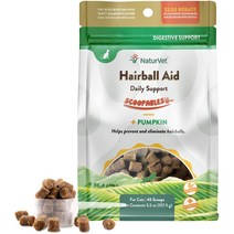 고양이영양제 NaturVet Scoopables 고양이용 헤어볼 보조제 - 예방 및 제거에 도움 차전자피 호박 연어 맛 고양이 건강 보조식품 간식과 같은 맛이 나고 5.5온스 가, [01] 45 스쿱