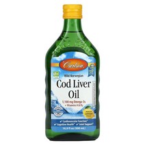Carlson 노르웨이산 야생 대구 간유 천연 레몬 맛 500ml(16.9fl oz)옵션확인필수, 16.9 액상 온스