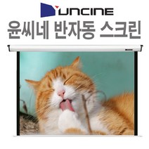 윤시네 가벼운 라이트 버퍼 반자동 스크린 60인치 80인치 100인치 120인치 빔스크린 빔프로젝터 프로젝터 홈시어터 롤스크린 블라인드 프로젝션 빔프로젝션 프로젝터 설치, 03 100인치 반자동스크린