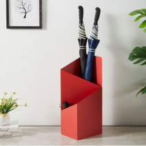 홈 카페 호텔 철제 우산꽂이 2단 컬러 현관 인테리어 우산통 보관함 정리함, 815블랙