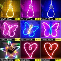 LED 네온 야간 조명 사인 월 아트 사인 나이트 램프 크리스마스 생일 선물 웨딩 파티 벽걸이 램프 홈 데코, Group O, NO.5