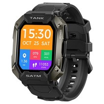 스마트워치 Kospet 2023 탱크 m1 군사 남성 여성을위한 smartwatch 전자 피트니스 시계 5atm ip69k 방수 블루투스, 검은색