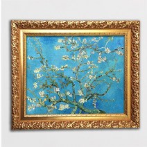 [반아트 리얼 붓터칭] 반고흐 그림 아몬드 나무 돈 들어오는 그림 인테리어 소품 개업 집들이 선물 금전운 그림, 엔틱 골드