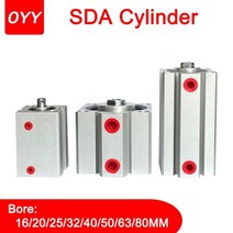 공압 실린더 SDA 16202532405063180100 시리즈 복동 5100Mm 스트로크 소형 얇은 에어, 100mm Stroke, SDA100 (100mm Bore)