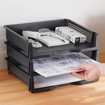 1+1 책상 a4서류 문서정리 오픈형 보관함 자재창고 송장분류 계산서, 가로 블랙