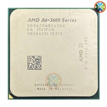 파워딜 AMD A6-3600 A6 3670 2.7GHz 100W 쿼드 코어 CPU 프로세서 AD3670WNZ43GX 소켓 FM1, 한개옵션0