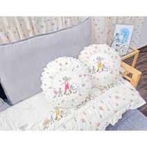 꾸미지오) 장화신은 고양이 원형 쿠션 - 국내생산 순면 20수 바이오워싱 광목 호박쿠션 핸드메이드, 장화신은 고양이 핑크, 50cm x 50cm