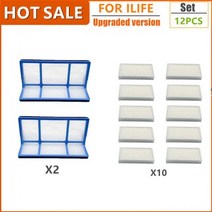 로봇 청소기 걸레 필터 진공 부품 사이드 브러시 기본 먼지 hepa ilife v5 v5s V3 V3s v5pro V50 V55 x5 v5s pro, 12PCS
