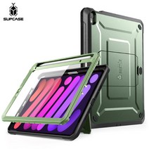 Supcase 아이패드 미니 6세대 8.3인치 케이스 보호필름 펜홀더 스탠드 태블릿케이스 2021, 그린