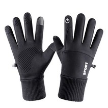 바이크 장갑 바이크 방한장갑 바이크 가죽장갑New Winter Men Women Gloves Touch Cold Waterproof Motor, 01 Black