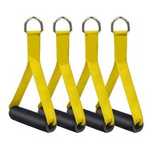 밴드그립바 헬스 운동용 고무 밴드 라텍스 근력 운동 2 쌍의 저항 핸들 그립 피트니스 스트랩 솔리드 abs 코어가 있는 와이드 디자인 헤비 듀티 케이블 핸들 (4-pcs), 노란색