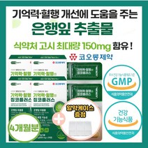 코오롱 제 약 고함량 징코 기억력 혈행 정맥 은행잎 추출물 뇌 건강 손발 혈관 영양제 다리 종아리 부모님 집중력 나이아신 아연 판토텐산 혈액순환 비타민 저림 절임, 4개(4개월)