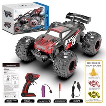 RC카 JJRC 원격 제어 자동차 2.4G 등반 락 크롤러 RC 오프로드 차량 드리프트 장난감 경주 전기 트럭, [02] Red 2Battery
