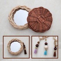 1+1 라탄 공예 독학 재료 DIY 키트 라탄 거울 만들기(무료 동영상+태슬 장식 서비스) 라탄공예자격증, 라탄거울키트 1개