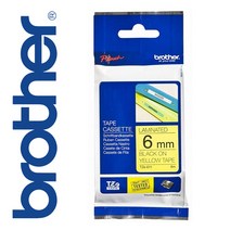 부라더 라벨테이프 부라더라벨테이프, 1개, TZe-611 [6mm 노랑/검정글씨]